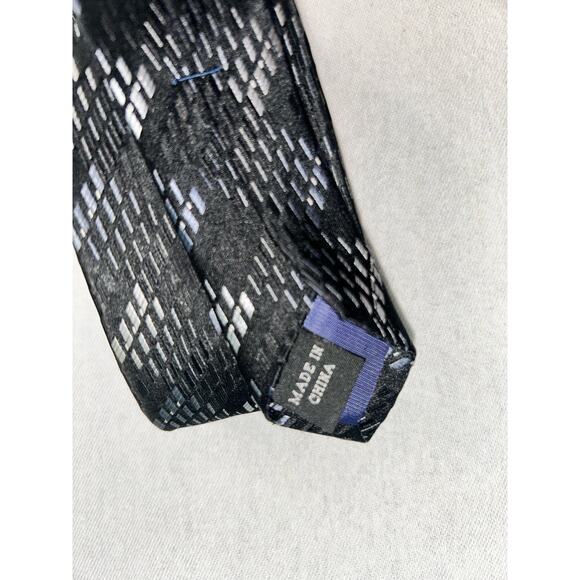 JOE JOSEPH ABBOUD 100% Silk Men’s Tie VGC Gray Black Slate - Picture 5 of 5